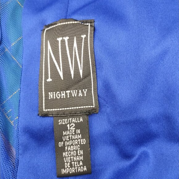 Royal Blue Cutout Gown - Nightway Size 12 - Picture 6 of 6